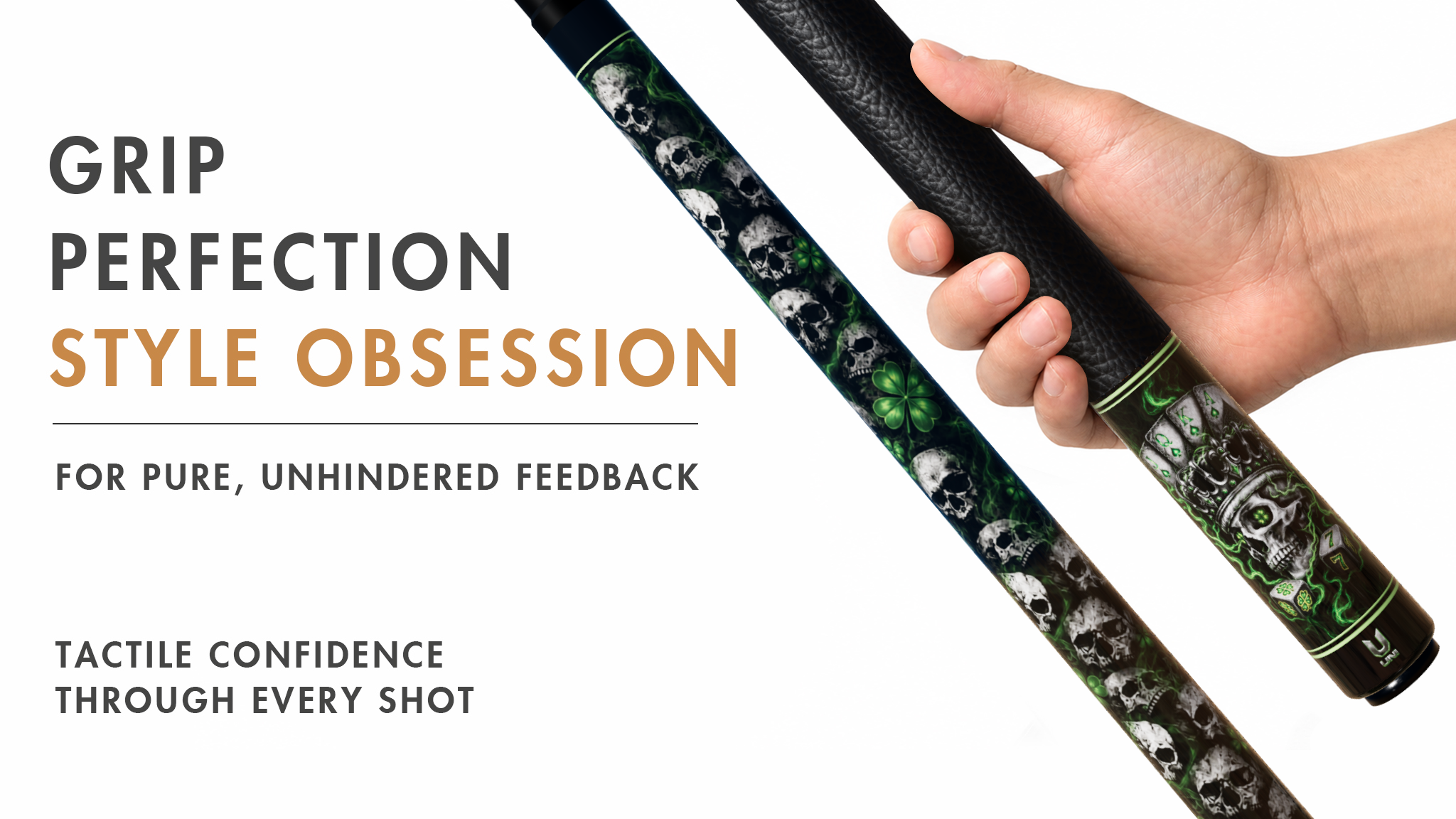 Uni Lucky Skull Carbon Fiber Pool Cue - Detail 2