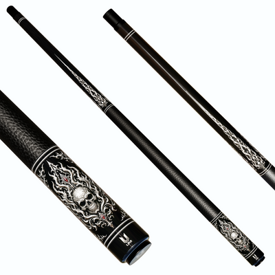 Uni Tribal Fire Skull Carbon Fiber Pool Cue | Inferno Skull