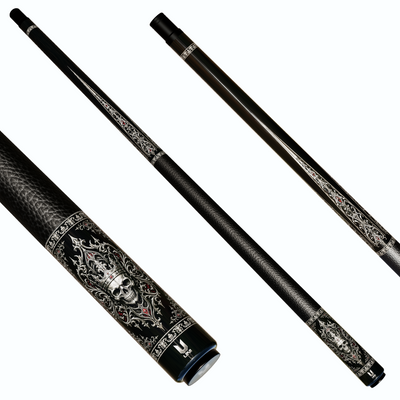 Uni Gothic Skull King Carbon Fiber Pool Cue | Crowned Skull