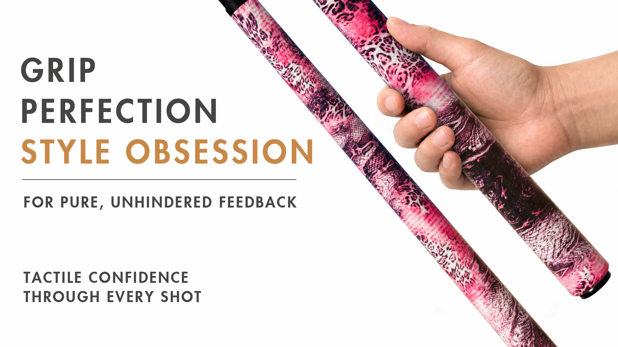 Uni Pink Leopard Print Carbon Fiber Pool Cue | Animal Print - Detail 2