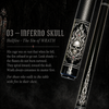 Novera Inferno Skull Tribal Fire Carbon Fiber Pool Cue | Skull Flame