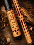 Uni Dog Woodcut Carbon Fiber Pool Cue | Pet Line Art