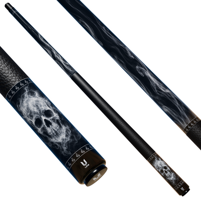 Uni Skull Smoke Carbon Fiber Pool Cue | Dark Phantom Theme