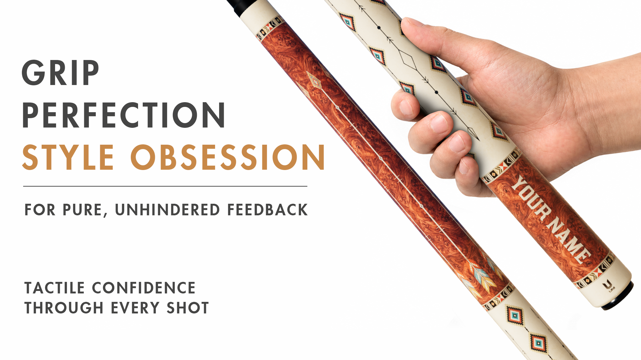 Uni Native American Western Carbon Fiber Pool Cue | Tribal Arrow Art - Detail 2