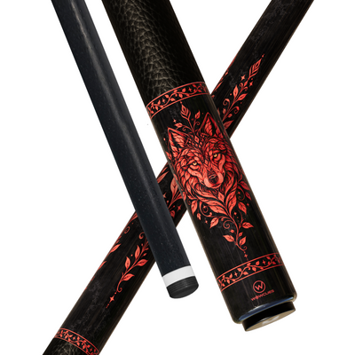 Wowcue Red Wolf Glass Fiber Pool Cue | Forest Spirit Design