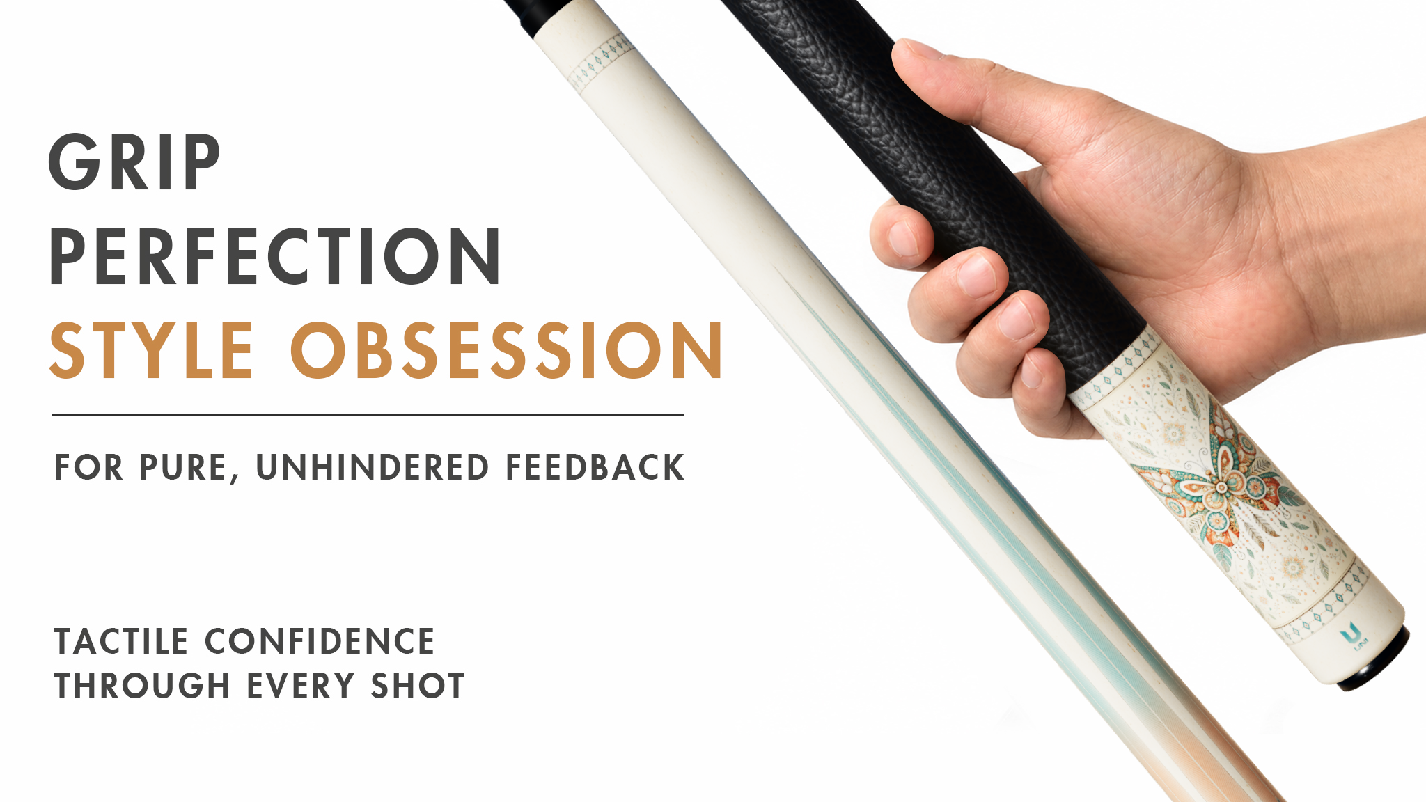 Uni Boho Butterfly Carbon Fiber Pool Cue | Mandala Design - Detail 2