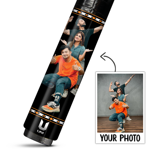 Custom Friends Group Photo Carbon Fiber Pool Cue – Personalized Cue with Your Image
