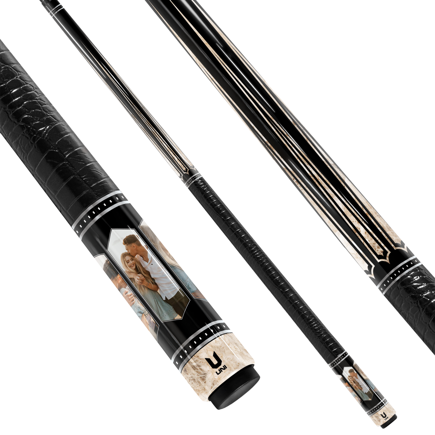 Personalized Carbon Fiber Pool Cue – Custom Photo Collage (Up to 5 Pictures)