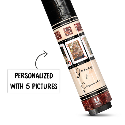 Personalized Photo Playing Card Carbon Fiber Pool Cue