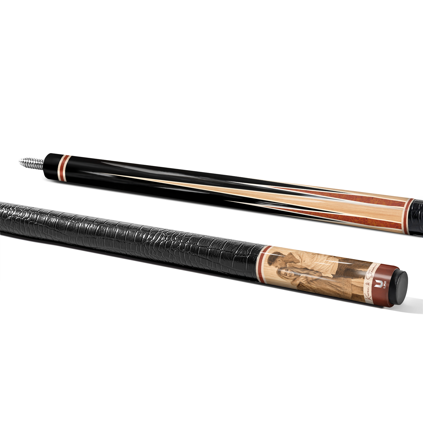 Couple Memory Custom Pool Cue – Your Photo on Carbon Fiber Cue