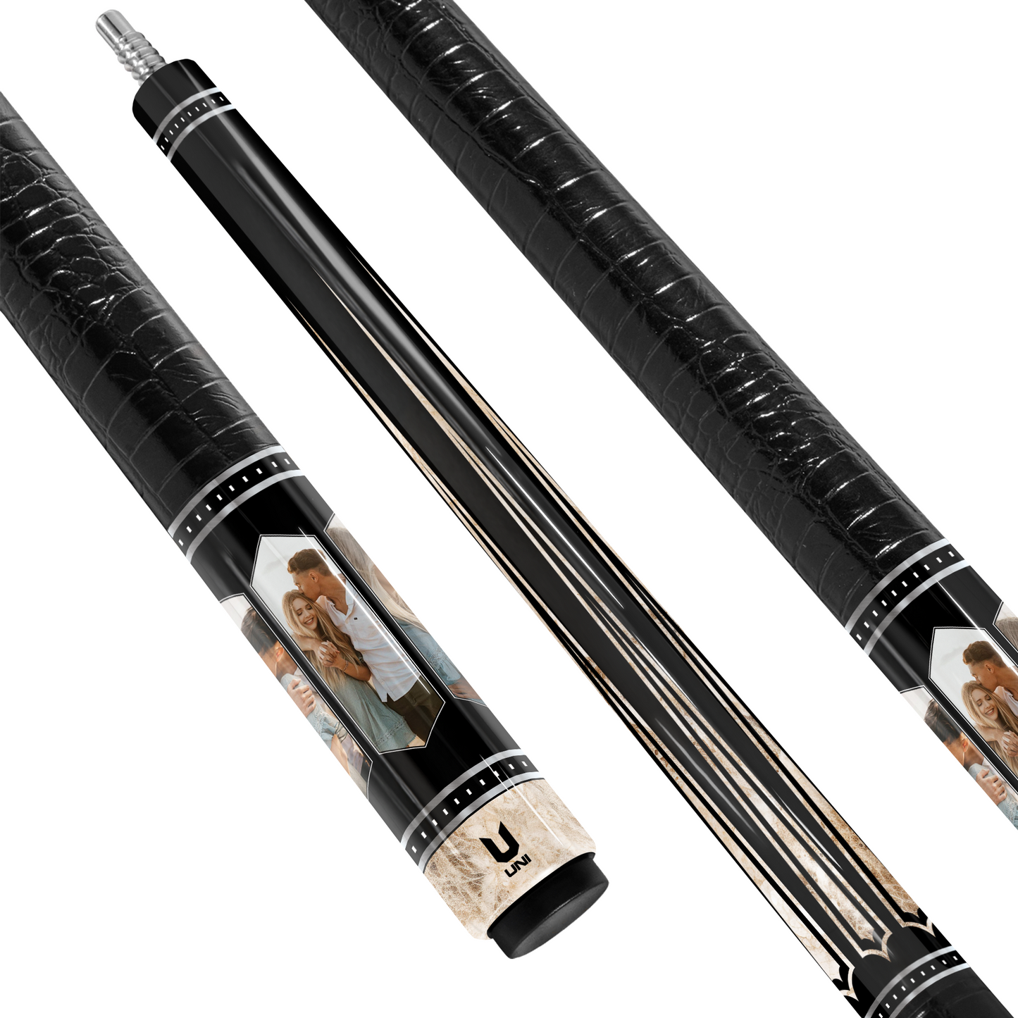 Personalized Carbon Fiber Pool Cue – Custom Photo Collage (Up to 5 Pictures)