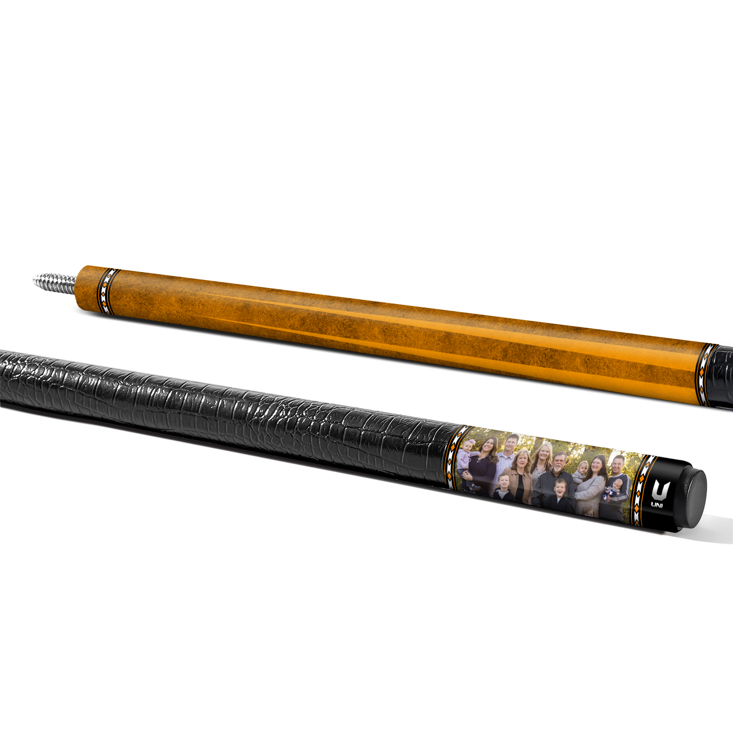 Custom Family Photo Carbon Fiber Pool Cue – Personalized Group Picture Cue Gift