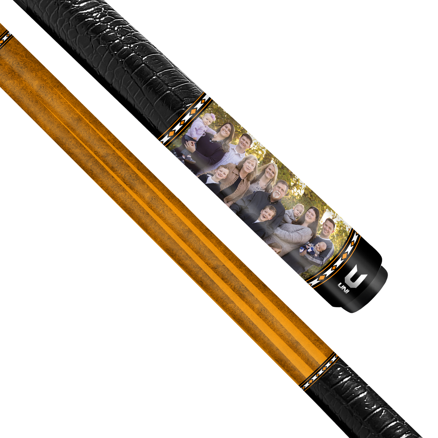 Custom Family Photo Carbon Fiber Pool Cue – Personalized Group Picture Cue Gift
