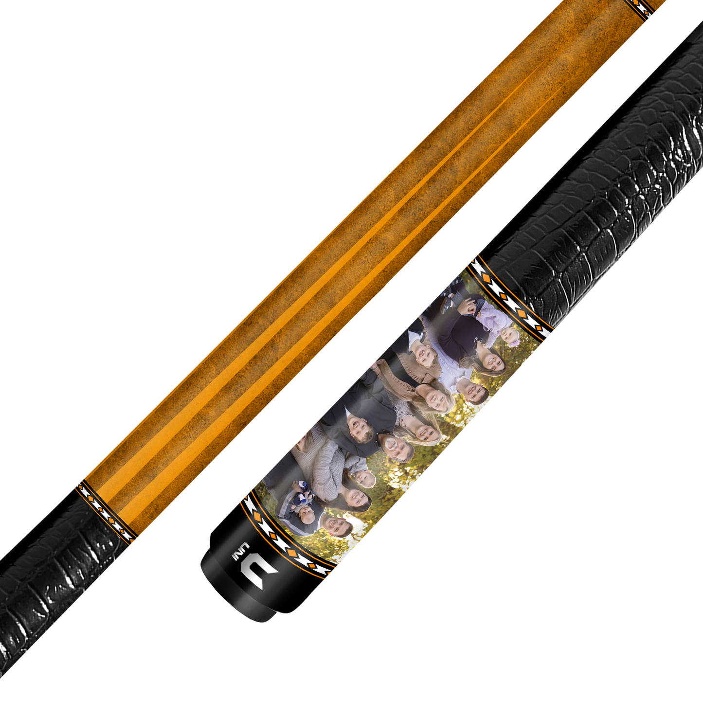 Custom Family Photo Carbon Fiber Pool Cue – Personalized Group Picture Cue Gift