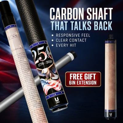Uni USA 250th Anniversary Carbon Fiber Pool Cue | Declaration of Independence