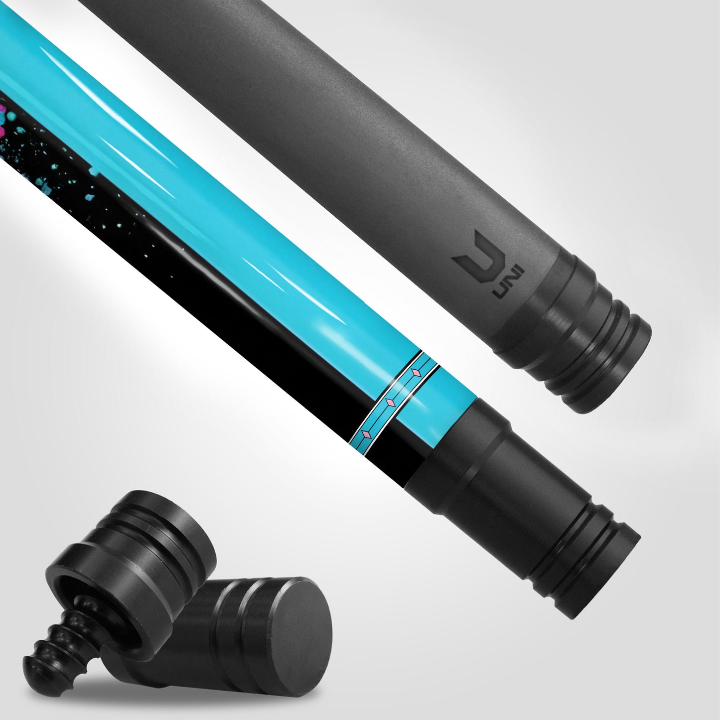 Bitcoin Rich Cat Carbon Fiber Pool Cue - Crypto Boss & Neon Graffiti Art Stick