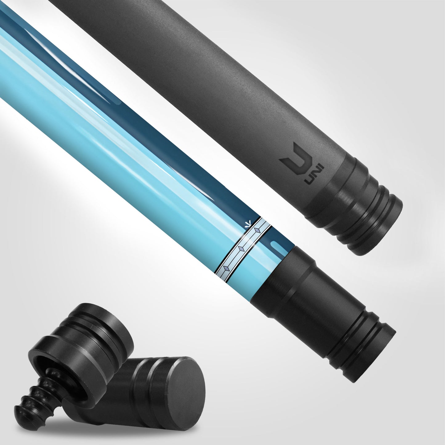 Frozen Predator Snow Cat Carbon Fiber Pool Cue - Ice Blue Ethereal Design Elite Stick