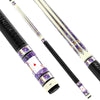 Elite Amethyst Casino Carbon Fiber Pool Cue - Purple Stone Inlay & Galactic Royal Flush Edition Stick