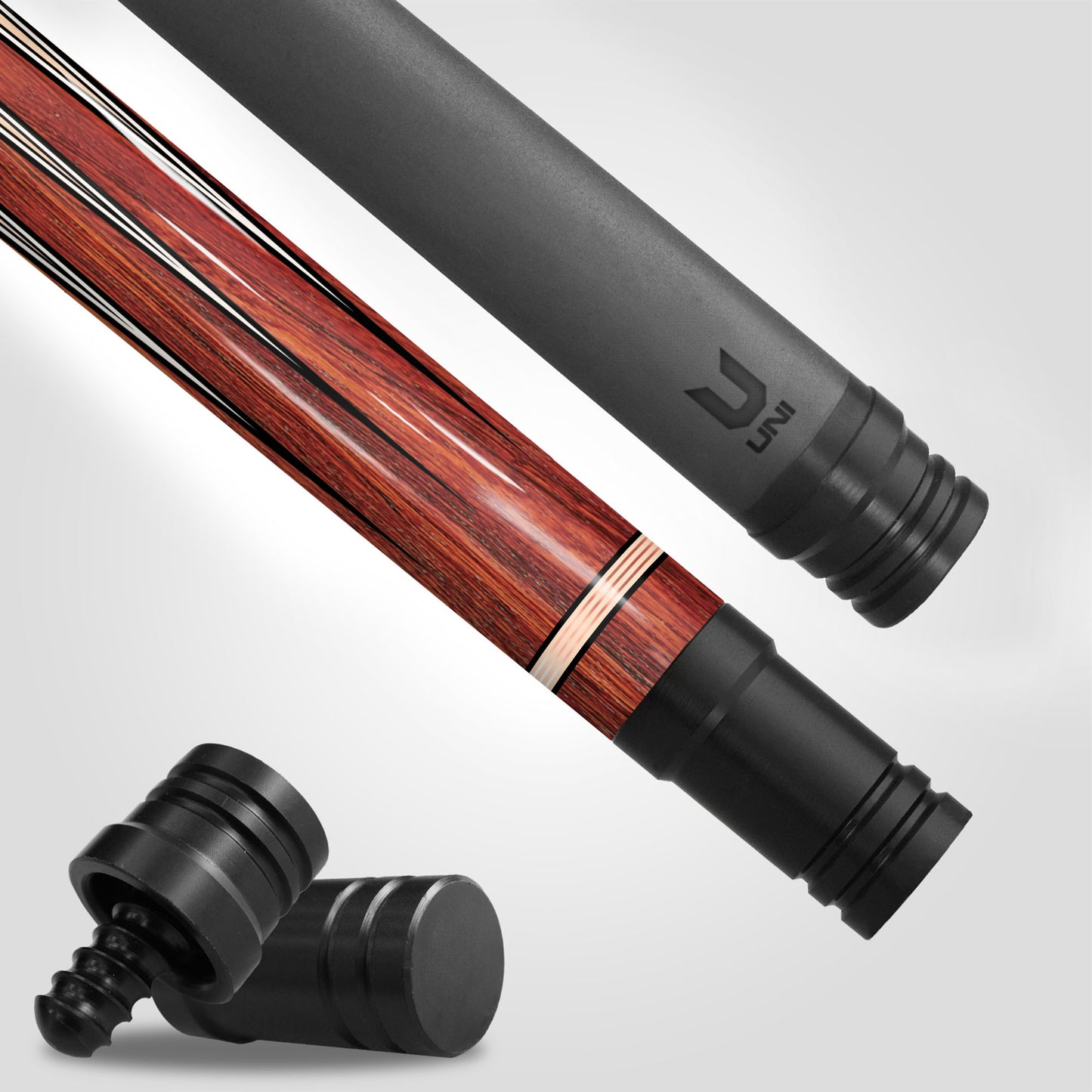 Heritage Cocobolo Carbon Fiber Pool Cue - Classic Ivory Point Inlay & Exotic Wood Grain