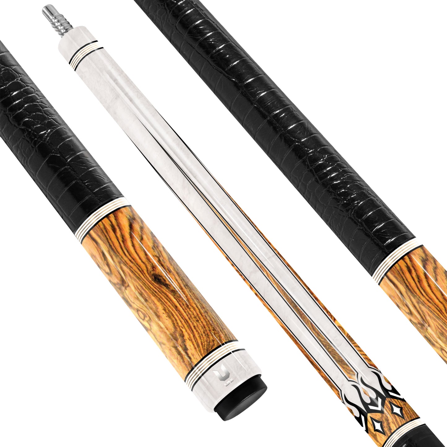 Luxury White Marble & Golden Burl Carbon Fiber Pool Cue - Modern Minimalist High-End Design Stick