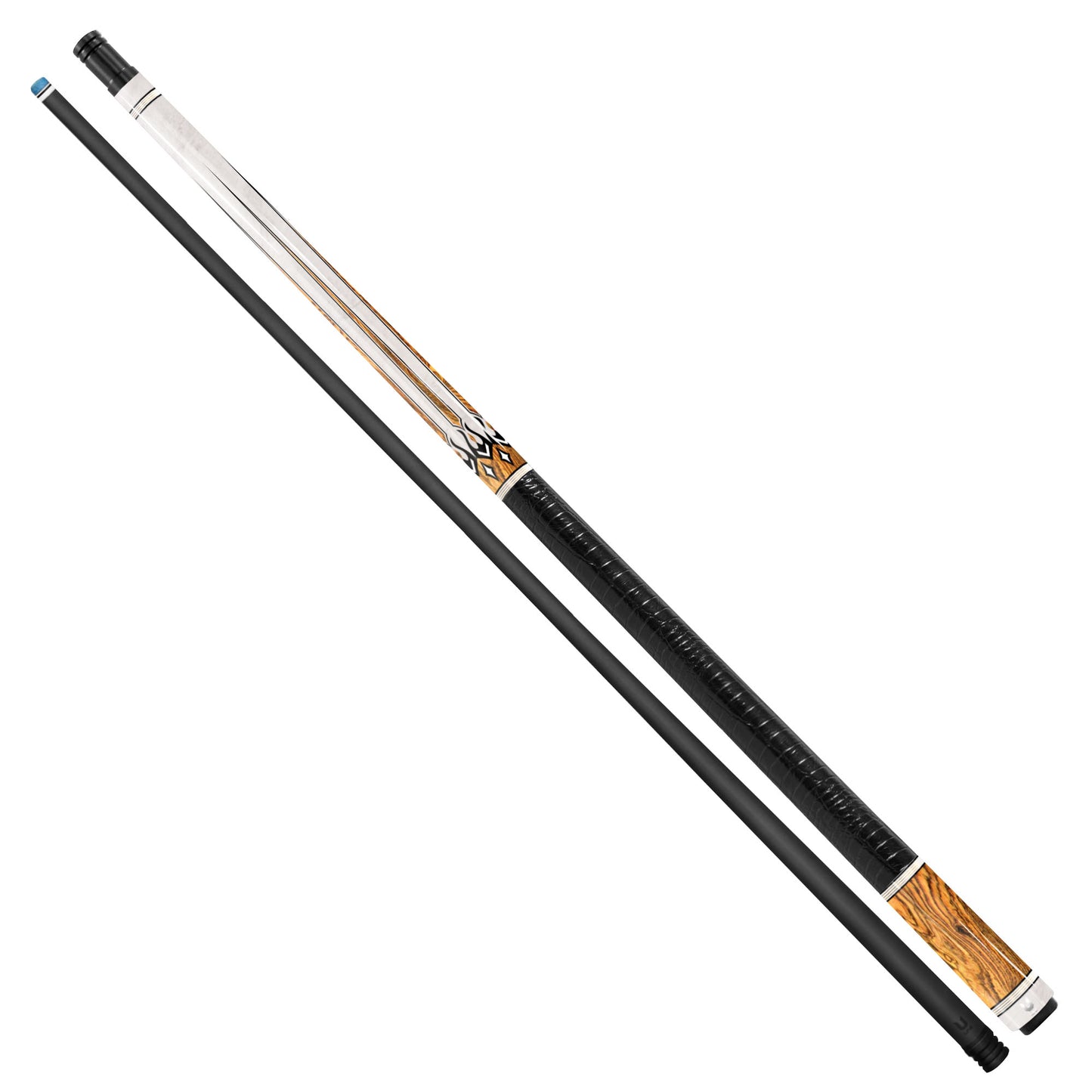 Luxury White Marble & Golden Burl Carbon Fiber Pool Cue - Modern Minimalist High-End Design Stick
