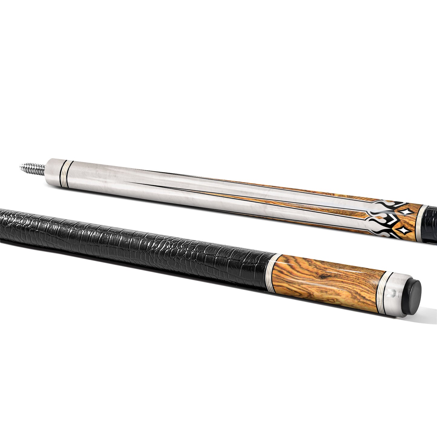 Luxury White Marble & Golden Burl Carbon Fiber Pool Cue - Modern Minimalist High-End Design Stick