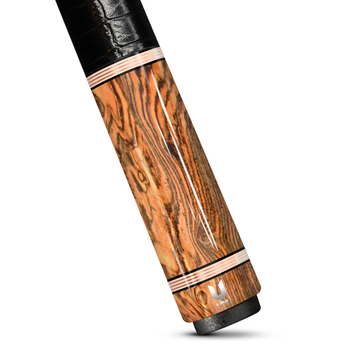 Golden Oak Carbon Fiber Pool Cue - Emerald Gemstone Accents & Ivory Point Inlay Elite Stick