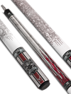 EVO FREEDOM POOL CUE - CRIMSON FLAME - WHITE LEATHER WRAP