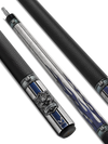 EVO FREEDOM POOL CUE - AZURE FLAME - BLACK LEATHER WRAP