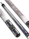 EVO FREEDOM POOL CUE - AZURE FLAME - WHITE LEATHER WRAP