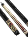EVO BEAST POOL CUE - SCARLET PANTHER - LEATHER WRAP