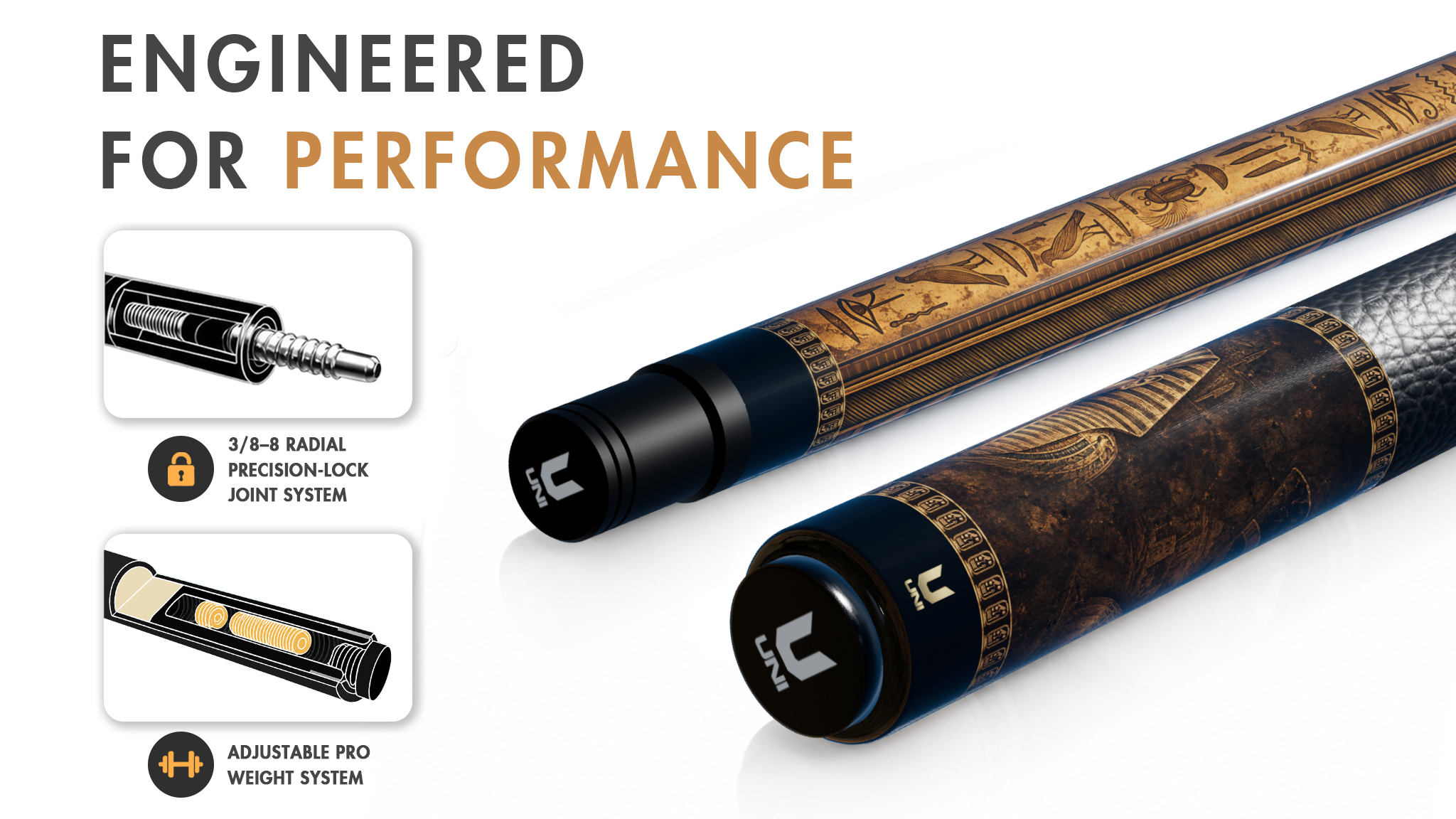 Uni Tribal Carbon Fiber Pool Cue | Native Pattern - Detail 1
