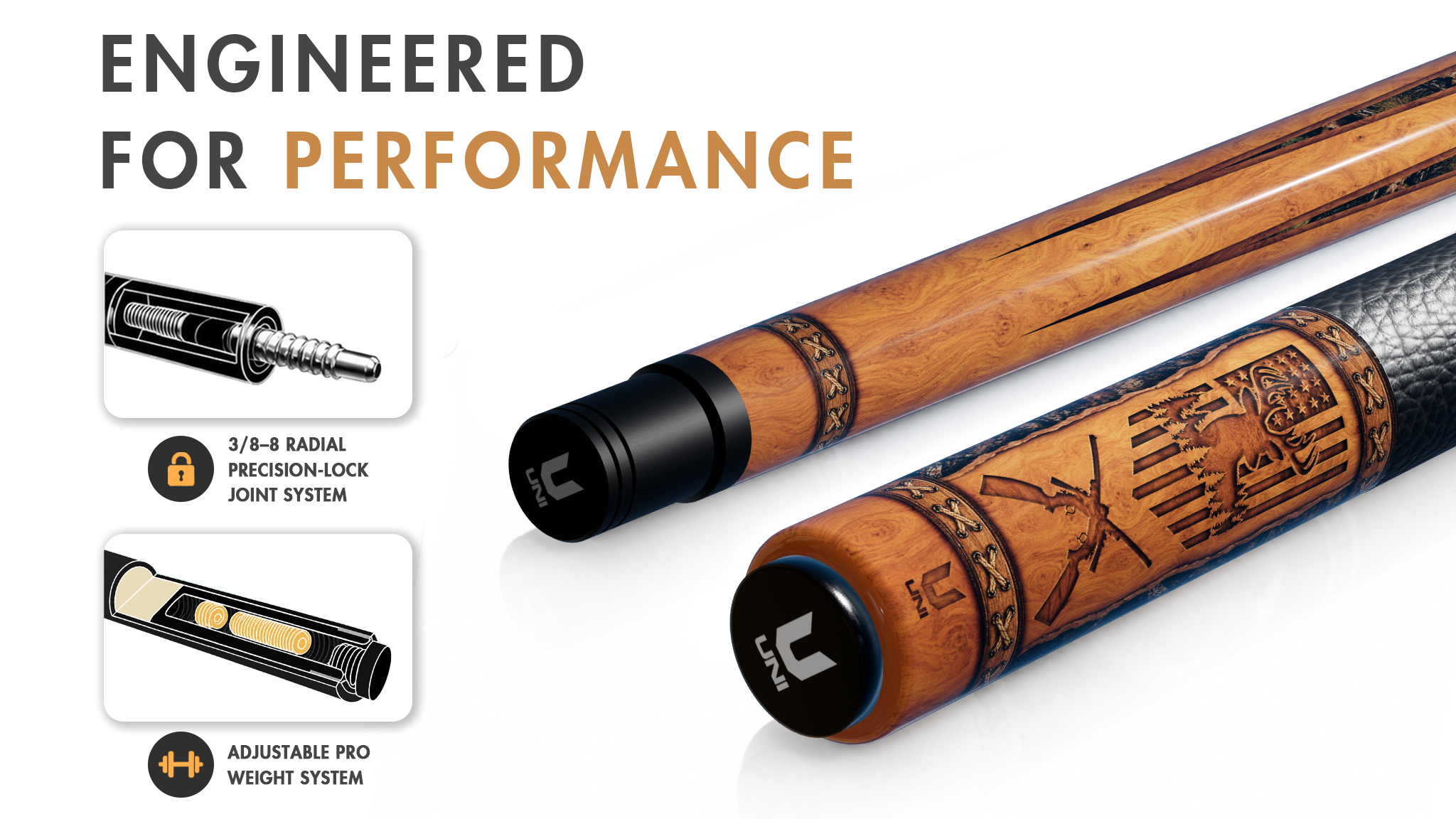 Uni Hunting-Inspired Carbon Fiber Pool Cue | Gift for Dad - Detail 1