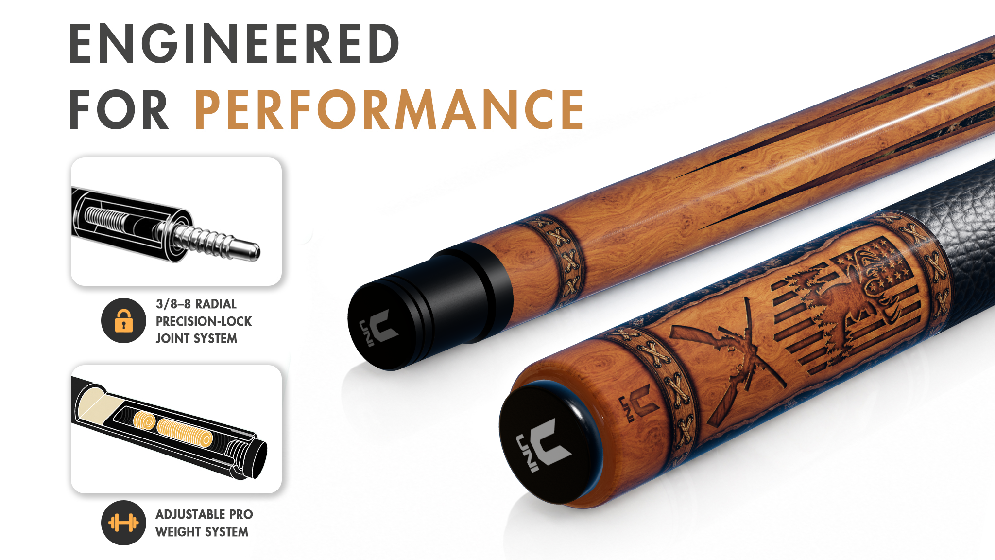 Uni Hunting-Inspired Carbon Fiber Pool Cue | Gift for Dad - Detail 1