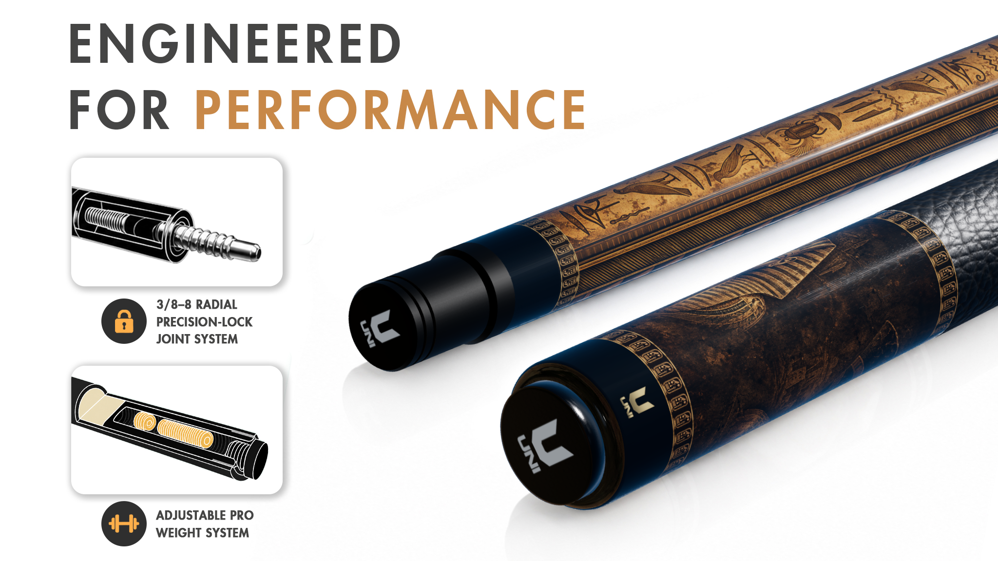 Uni Tribal Carbon Fiber Pool Cue | Native Pattern - Detail 1