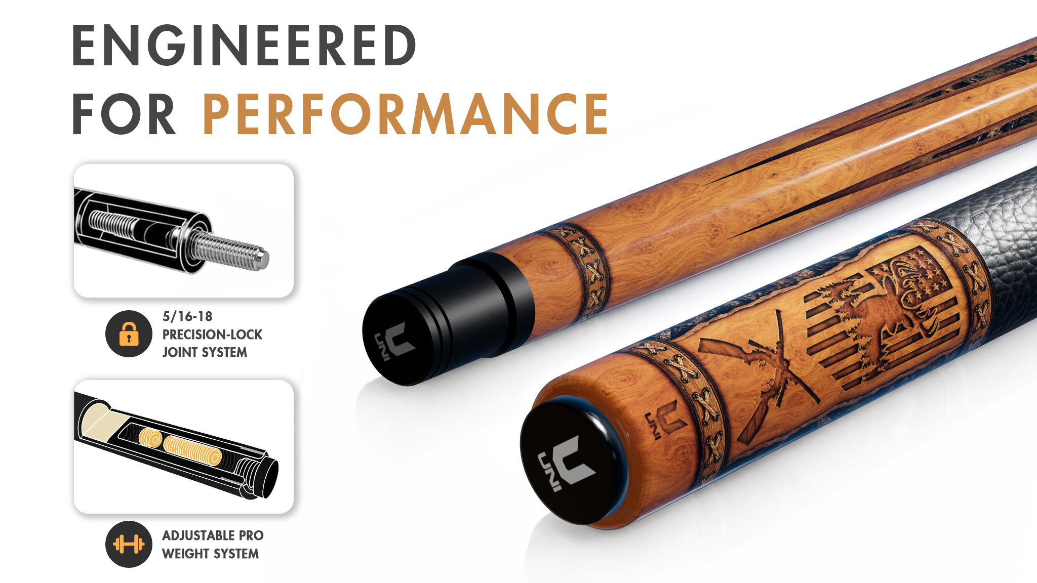 Uni Hunting-Inspired Carbon Fiber Pool Cue | Gift for Dad - Detail 1
