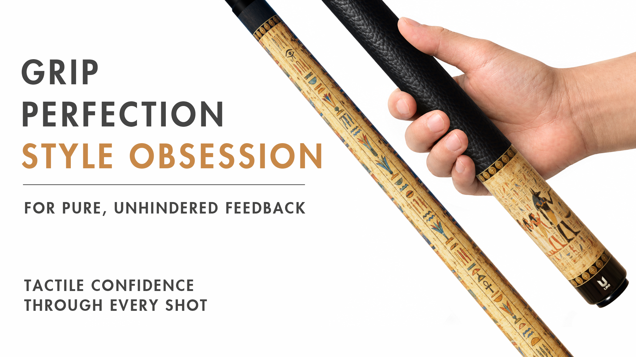 Uni Ancient Egyptian Papyrus Carbon Fiber Pool Cue | Book of the Dead Mythology - Detail 2