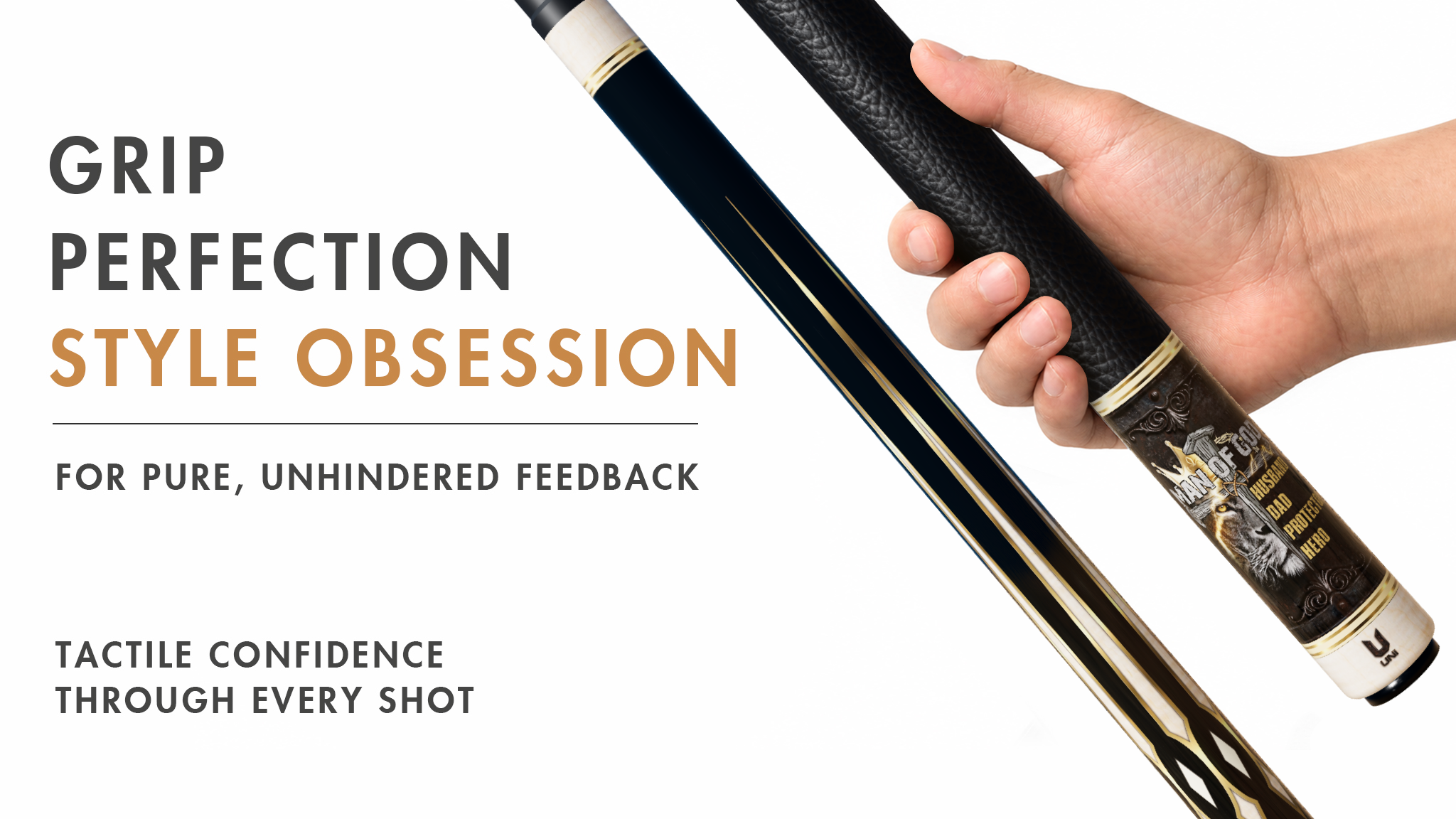 Uni Man of God Lion Carbon Fiber Pool Cue | Faith & Strength - Detail 2