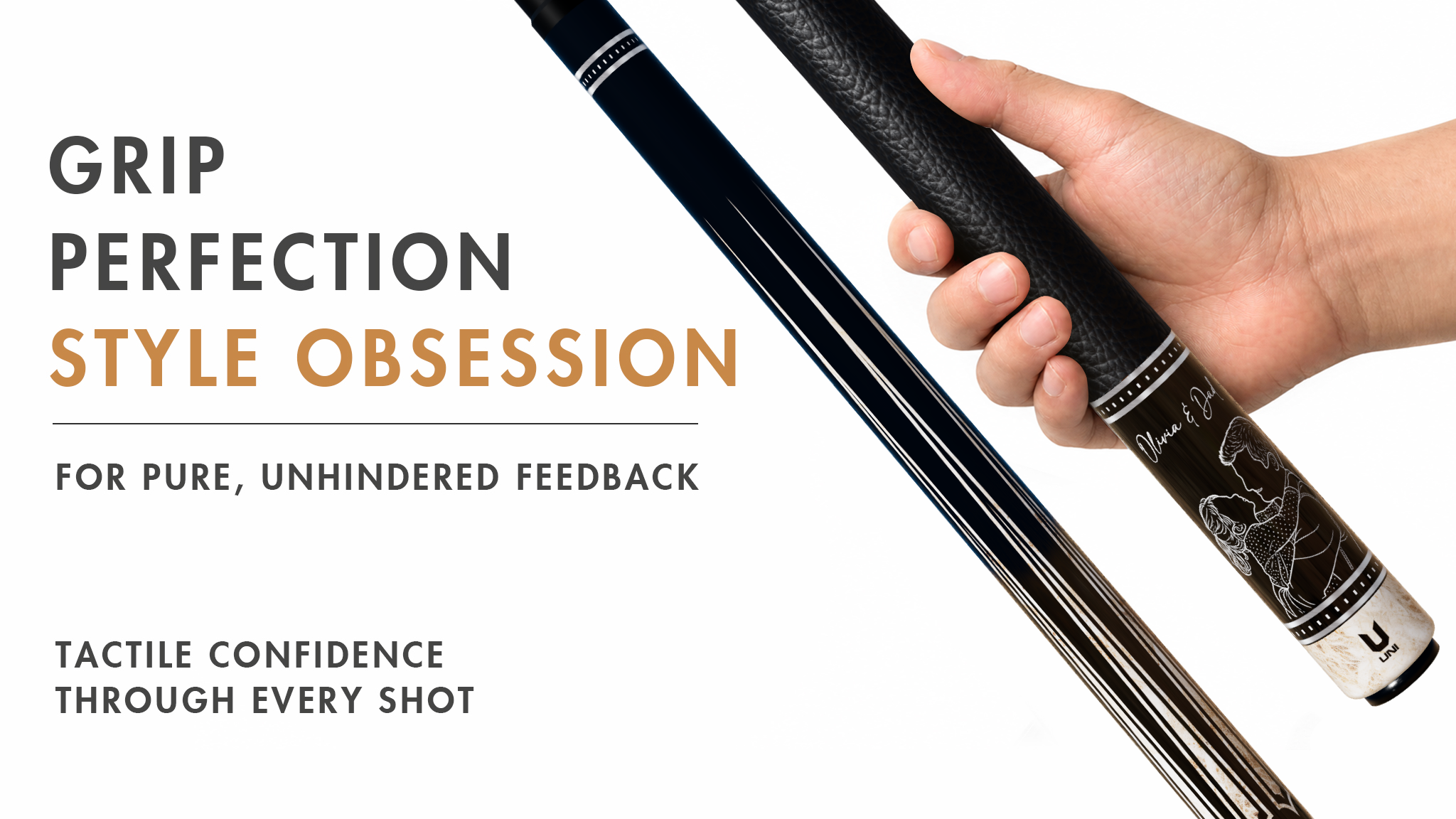 Uni Father & Daughter Personalized Carbon Fiber Pool Cue | Gift for Dad - Detail 2
