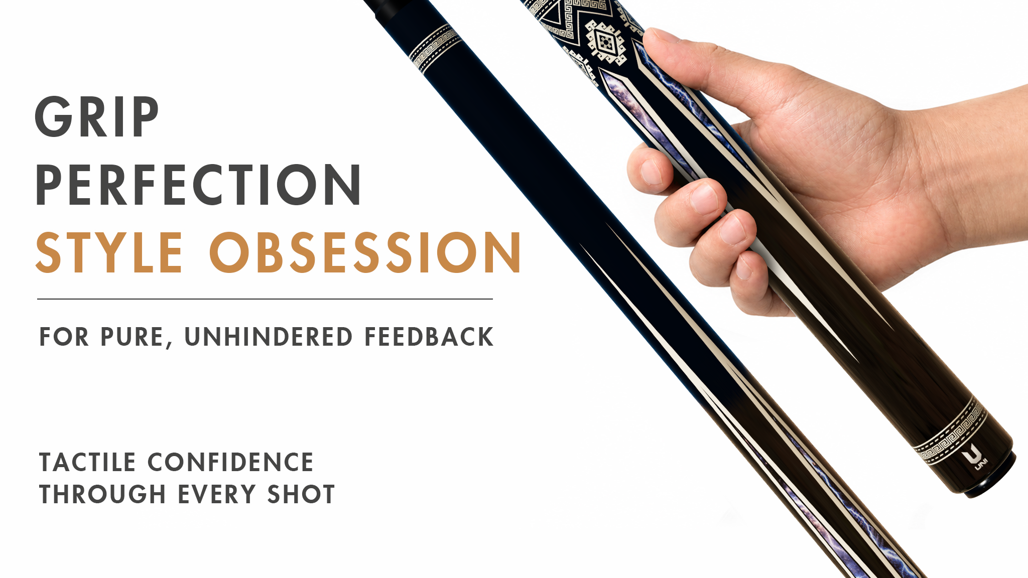 Uni Zeus Power Carbon Fiber Pool Cue | Greek Meander Design - Detail 2