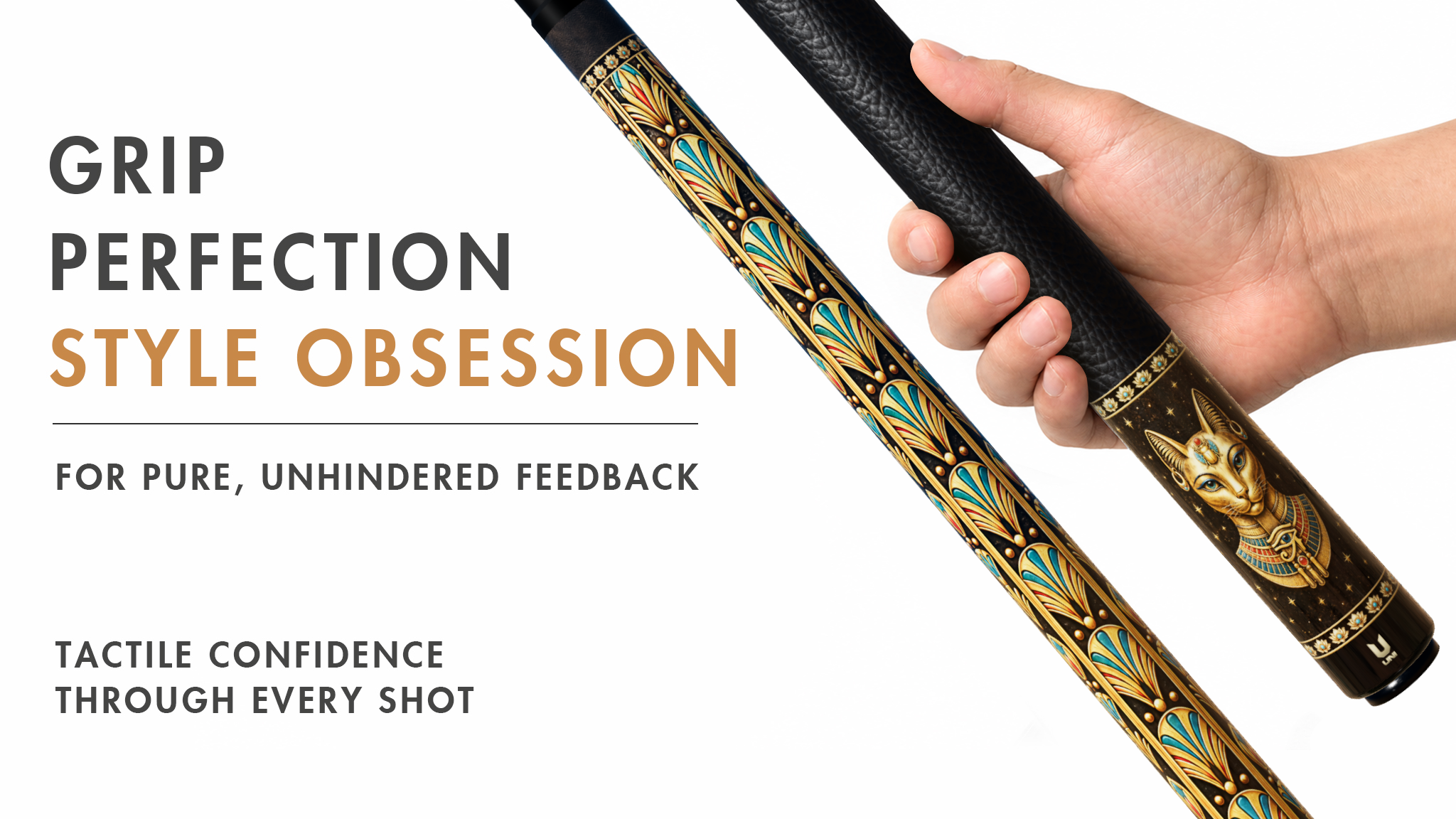 Uni Bastet Egyptian Mythology Carbon Fiber Pool Cue | Ancient Egypt - Detail 2