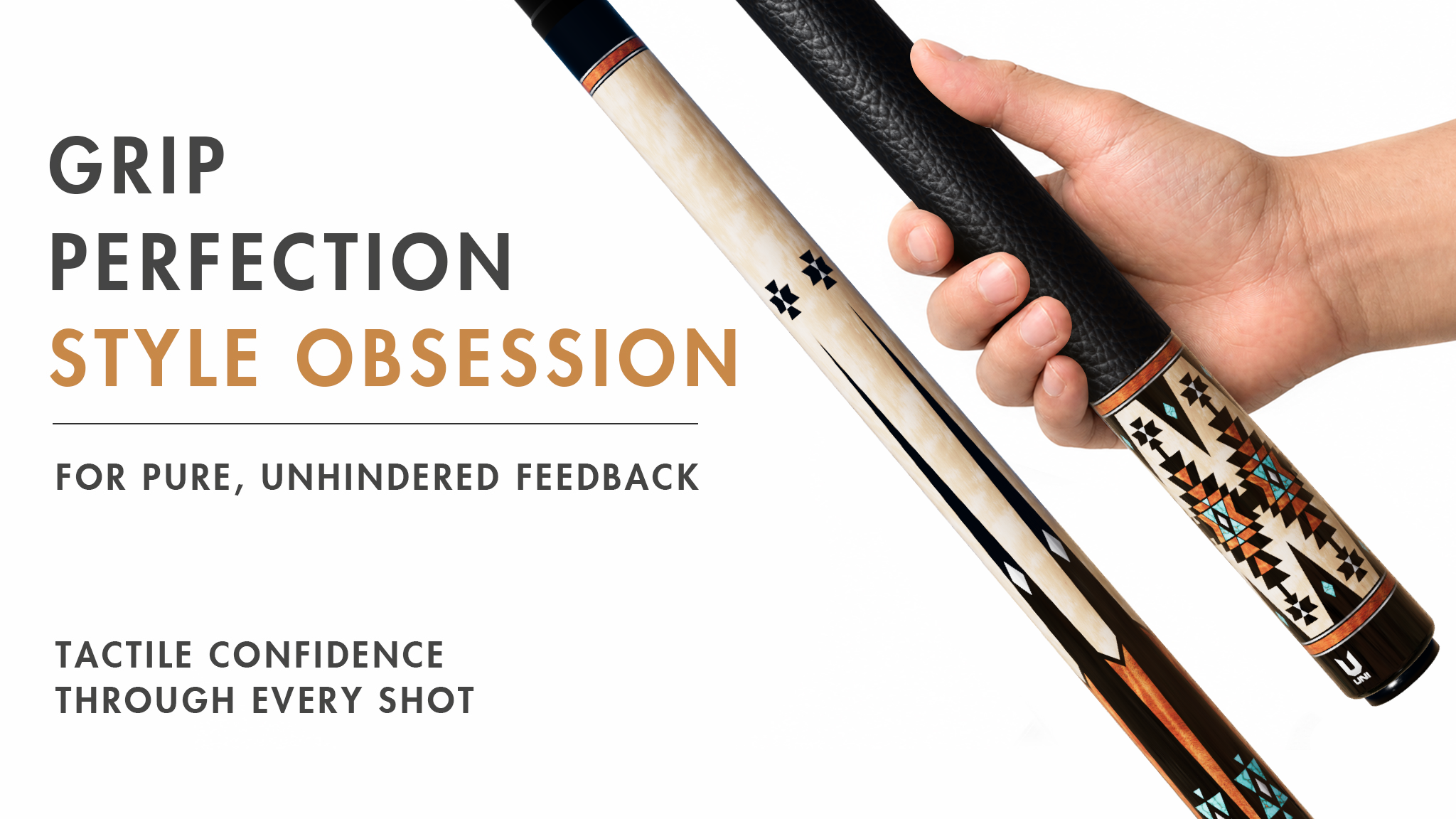 Uni Southwestern-Inspired Carbon Fiber Pool Cue | Earth-Tone Artist Design - Detail 2