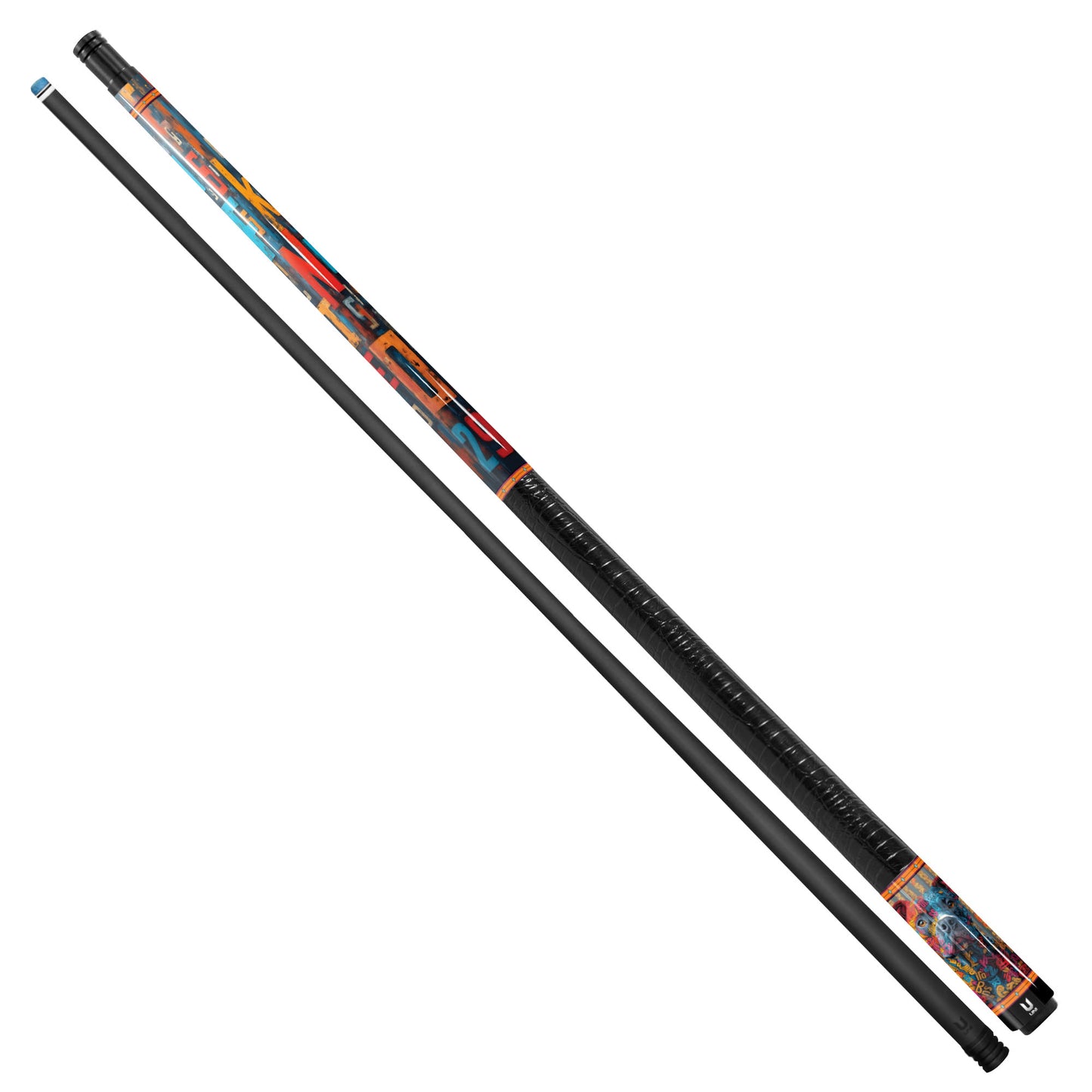 Urban Typo-Pitbull Carbon Fiber Pool Cue - Street Art Lettering & Pop Art Dog Stick