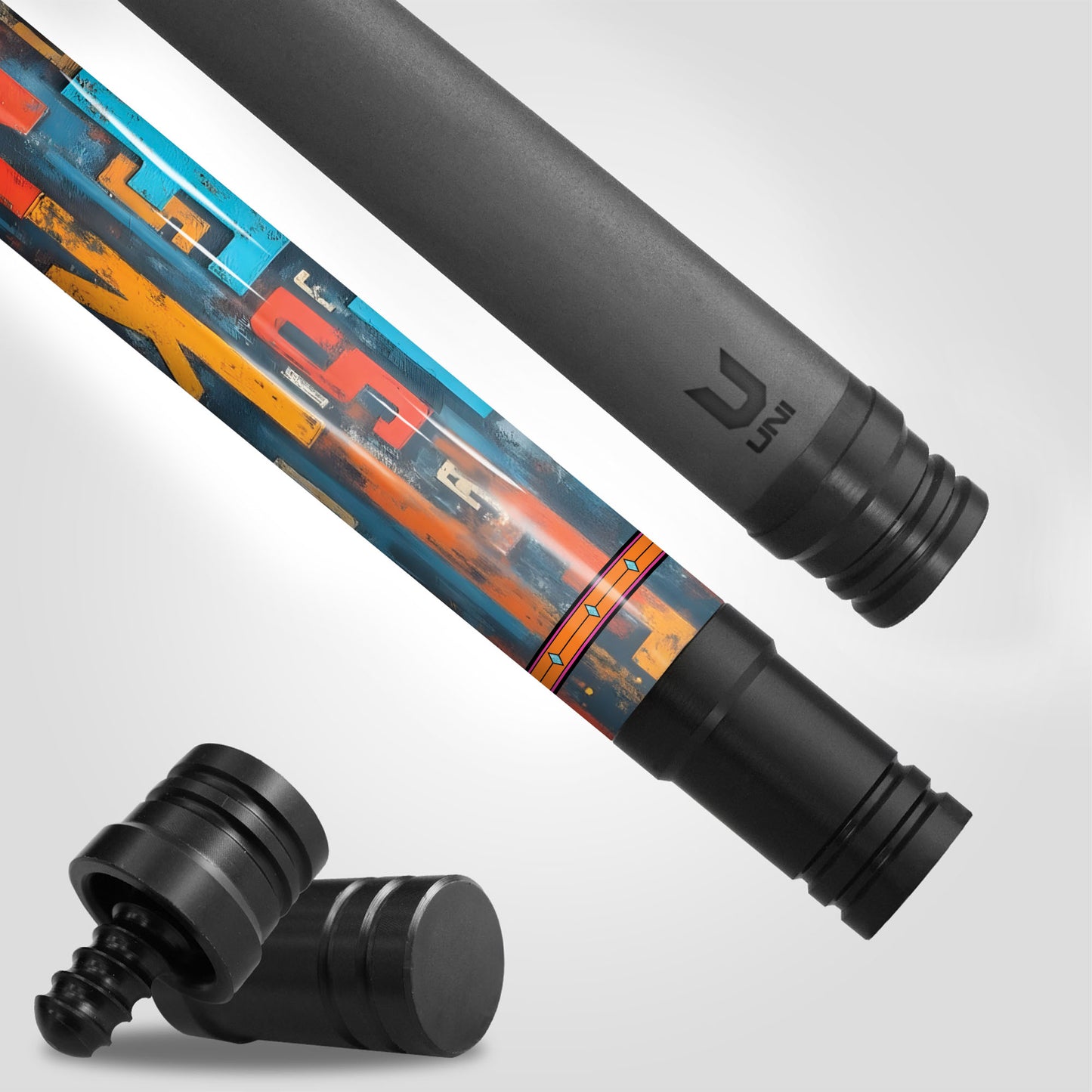 Urban Typo-Pitbull Carbon Fiber Pool Cue - Street Art Lettering & Pop Art Dog Stick