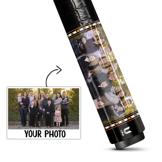 Gậy bi-a sợi carbon in ảnh gia đình theo yêu cầu – Quà tặng gậy bi-a in ảnh nhóm cá nhân hóa