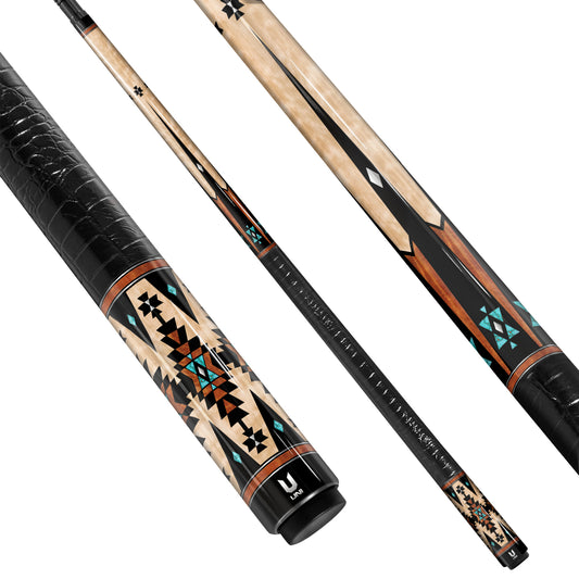 Native American Pattern Carbon Fiber Pool Cue – Artist-Designed Edition