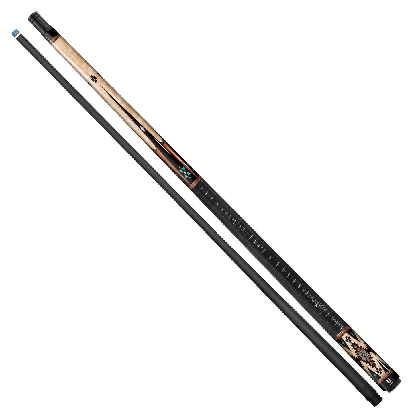 Native American Pattern Carbon Fiber Pool Cue – Artist-Designed Edition