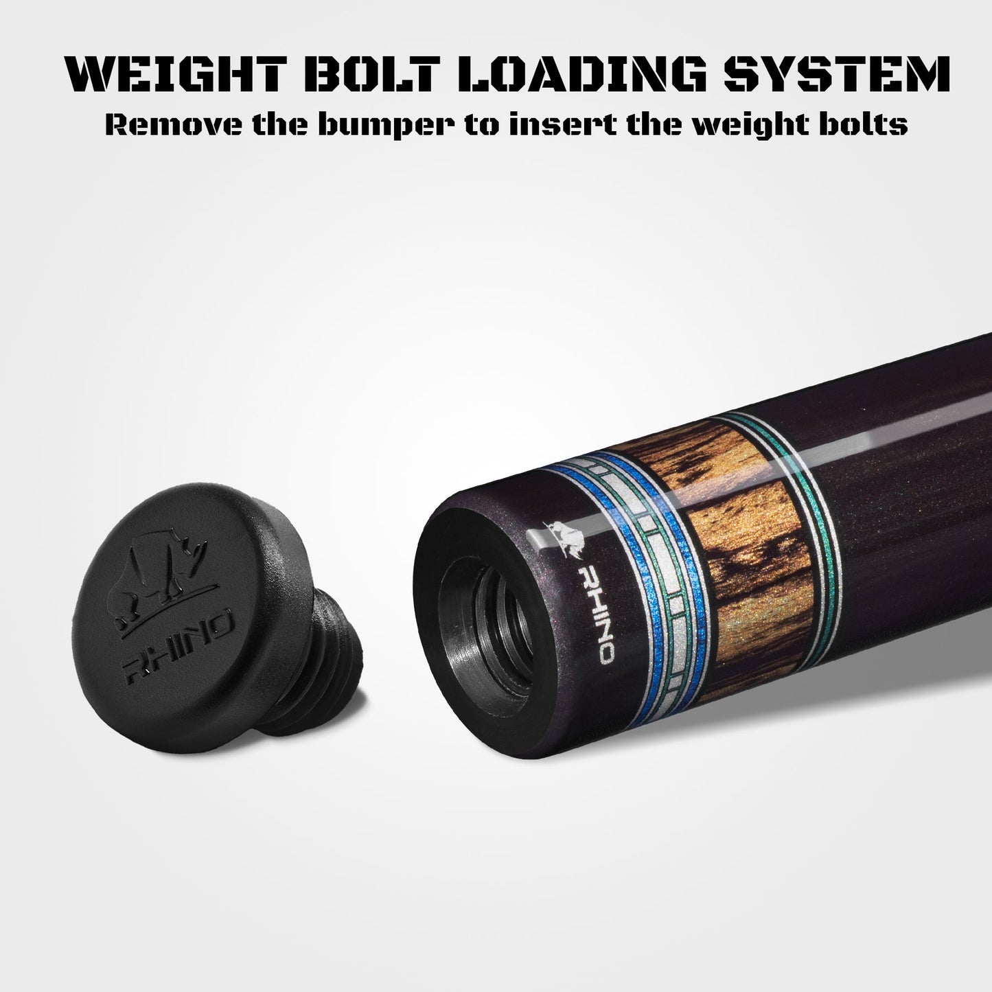 RHINO MUST POOL CUE - MU4 VERDE MULTIVENEER