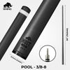 RHINO MUST 30" / 3/8-8 Pro Carbon Pool Cue Single Shaft