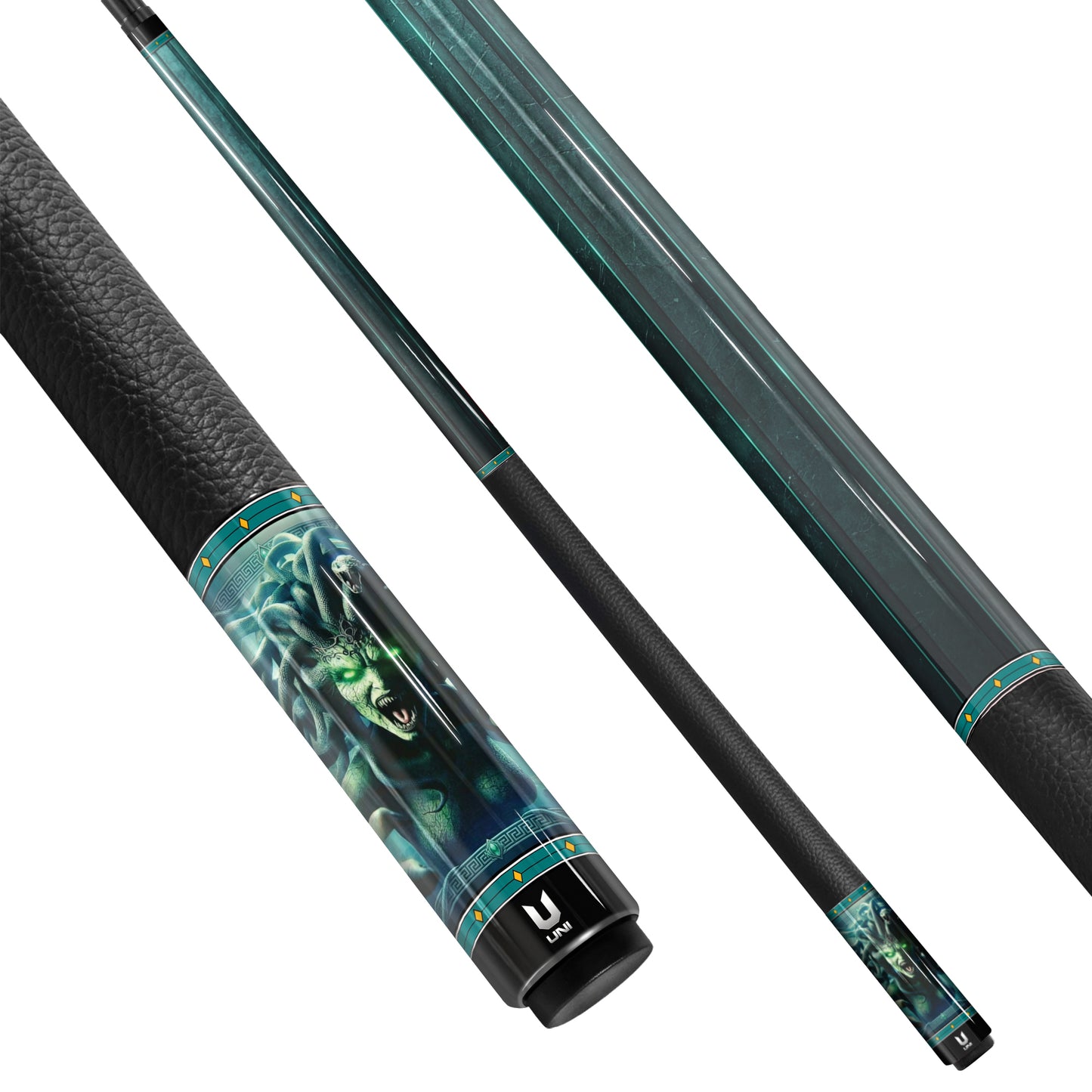 Medusa "Deep Abyss" Carbon Fiber Pool Cue – Emerald & Cyan Glow Design – Ultimate Precision & Low Deflection